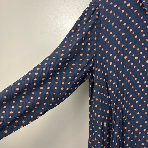 Nice Things Paloma S. Navy Collared Long Sleeve Dress Size 10 - Picture 8 of 12